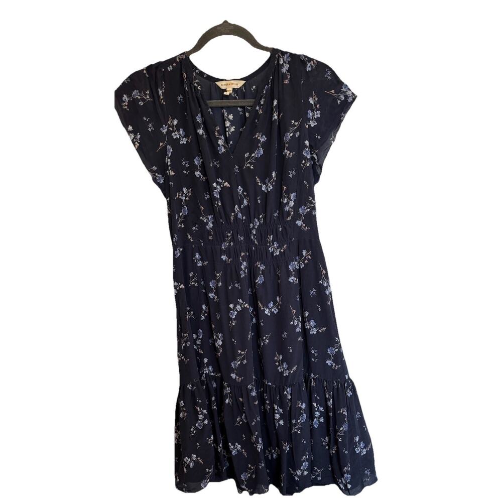 Rebecca Taylor Silk Dress 4 Blue Francine Cottagecore Wedding Guest Baby Shower